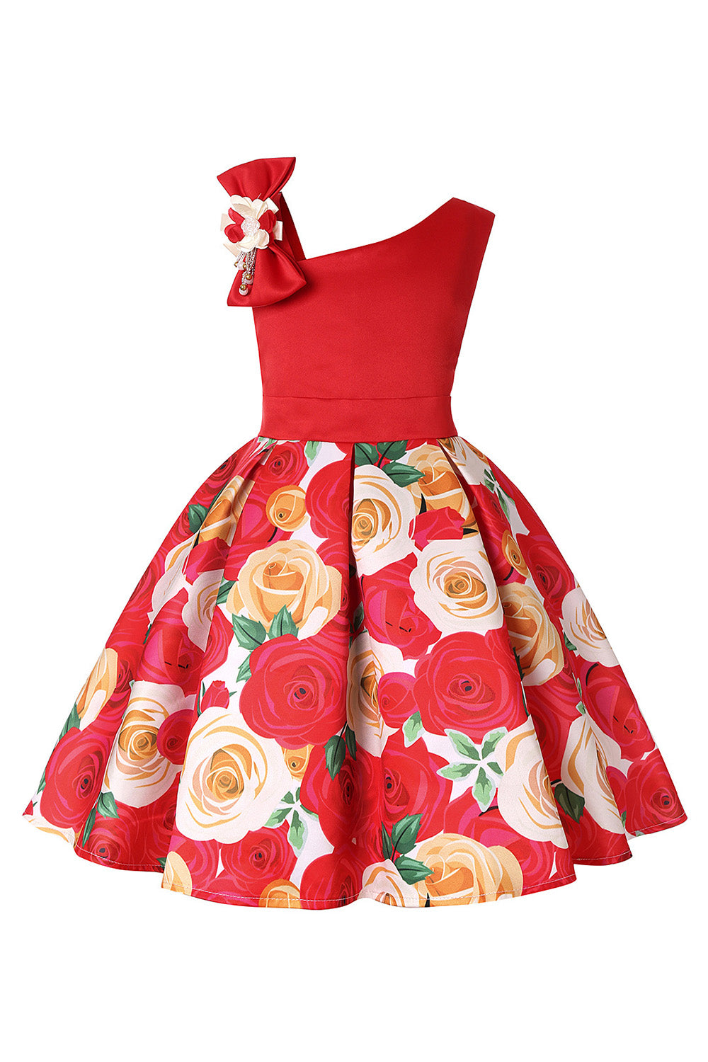 Vestido de Menina Floral Roxo Sem Mangas