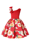Vestido de Menina Floral Roxo Sem Mangas