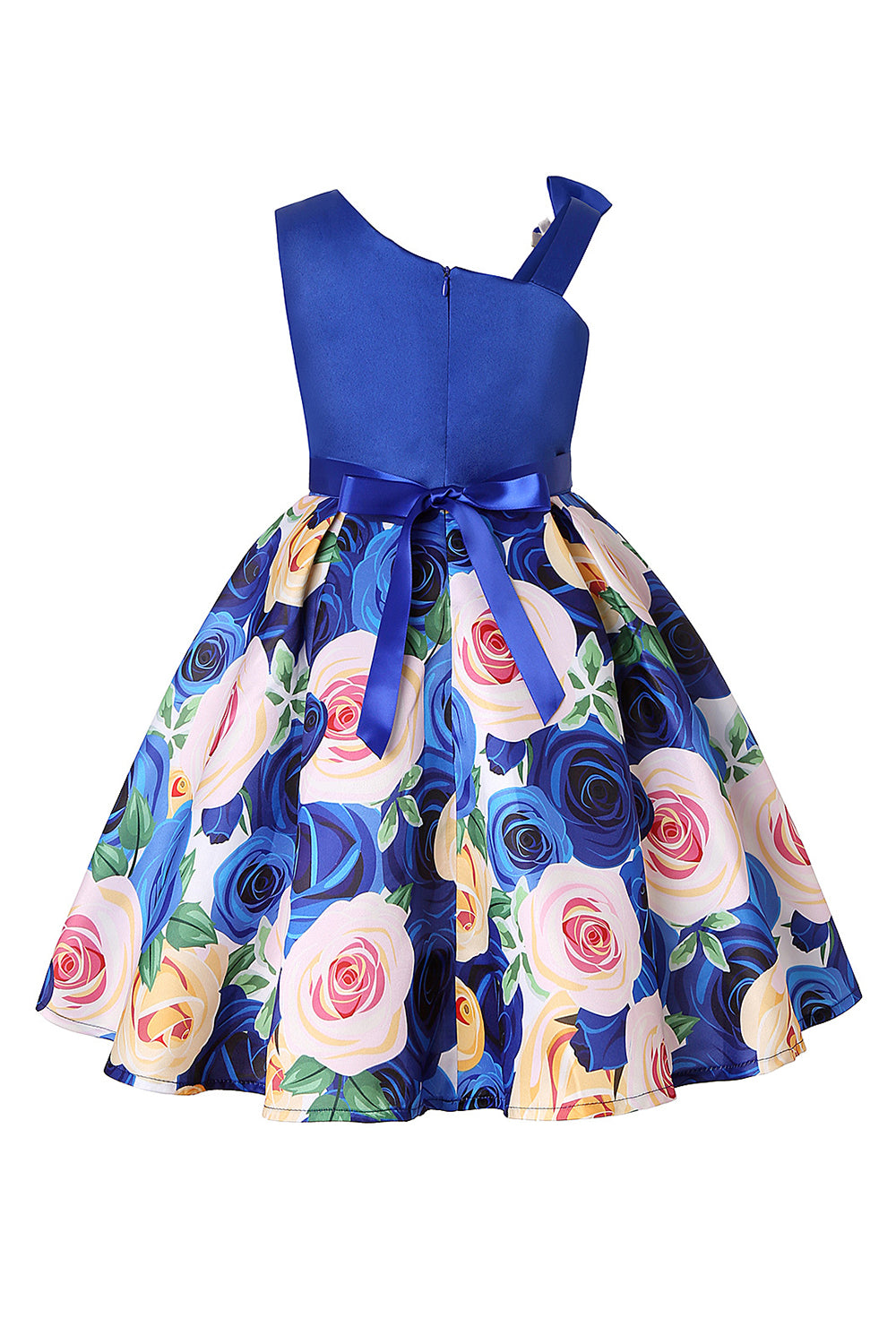 Vestido de Menina Floral Roxo Sem Mangas