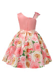 Vestido de Menina Floral Roxo Sem Mangas