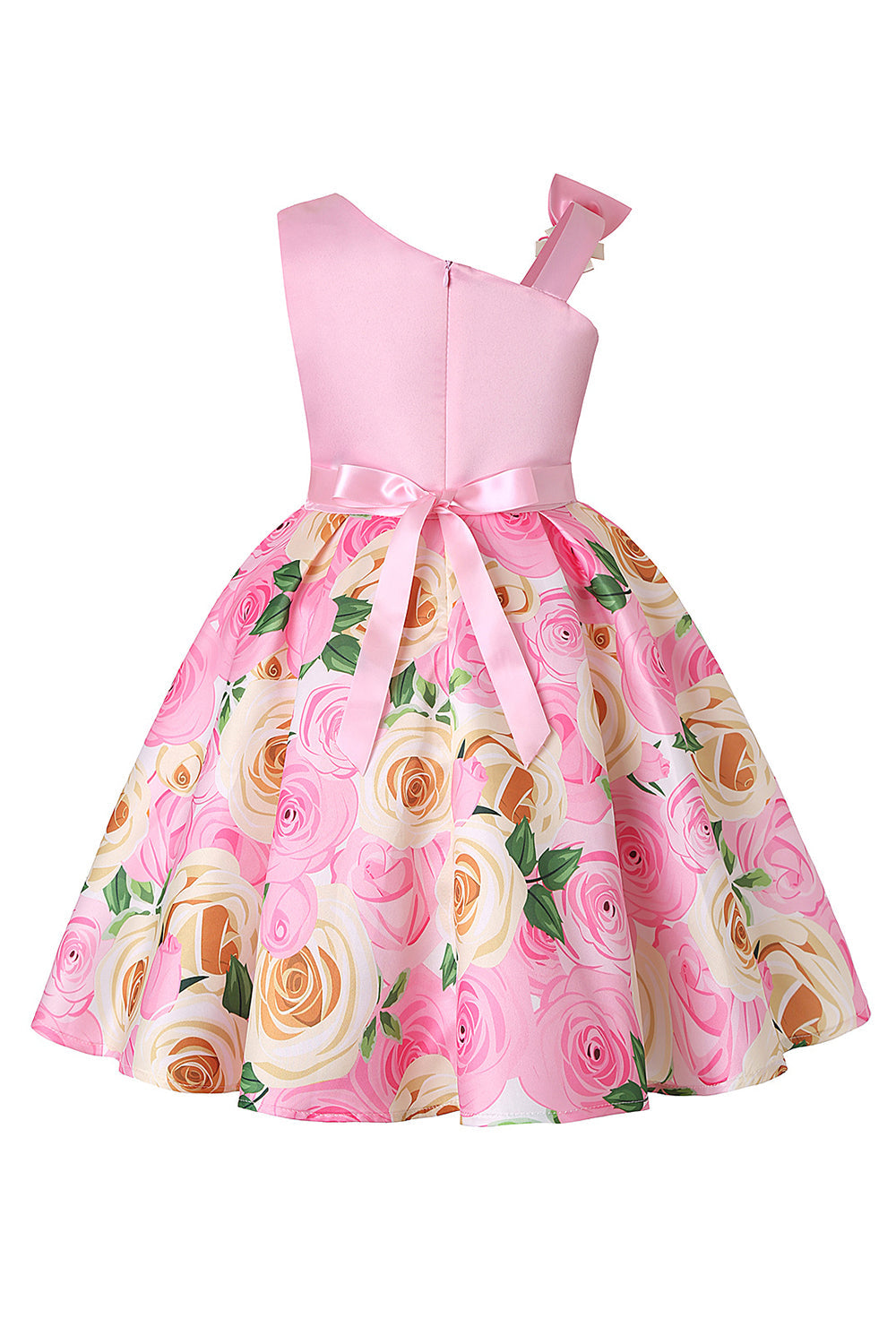 Vestido de Menina Floral Roxo Sem Mangas