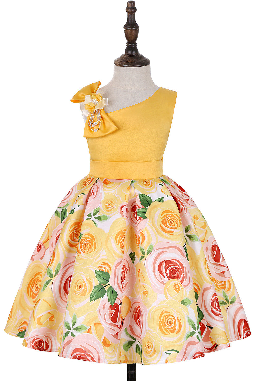 Vestido de Menina Floral Roxo Sem Mangas
