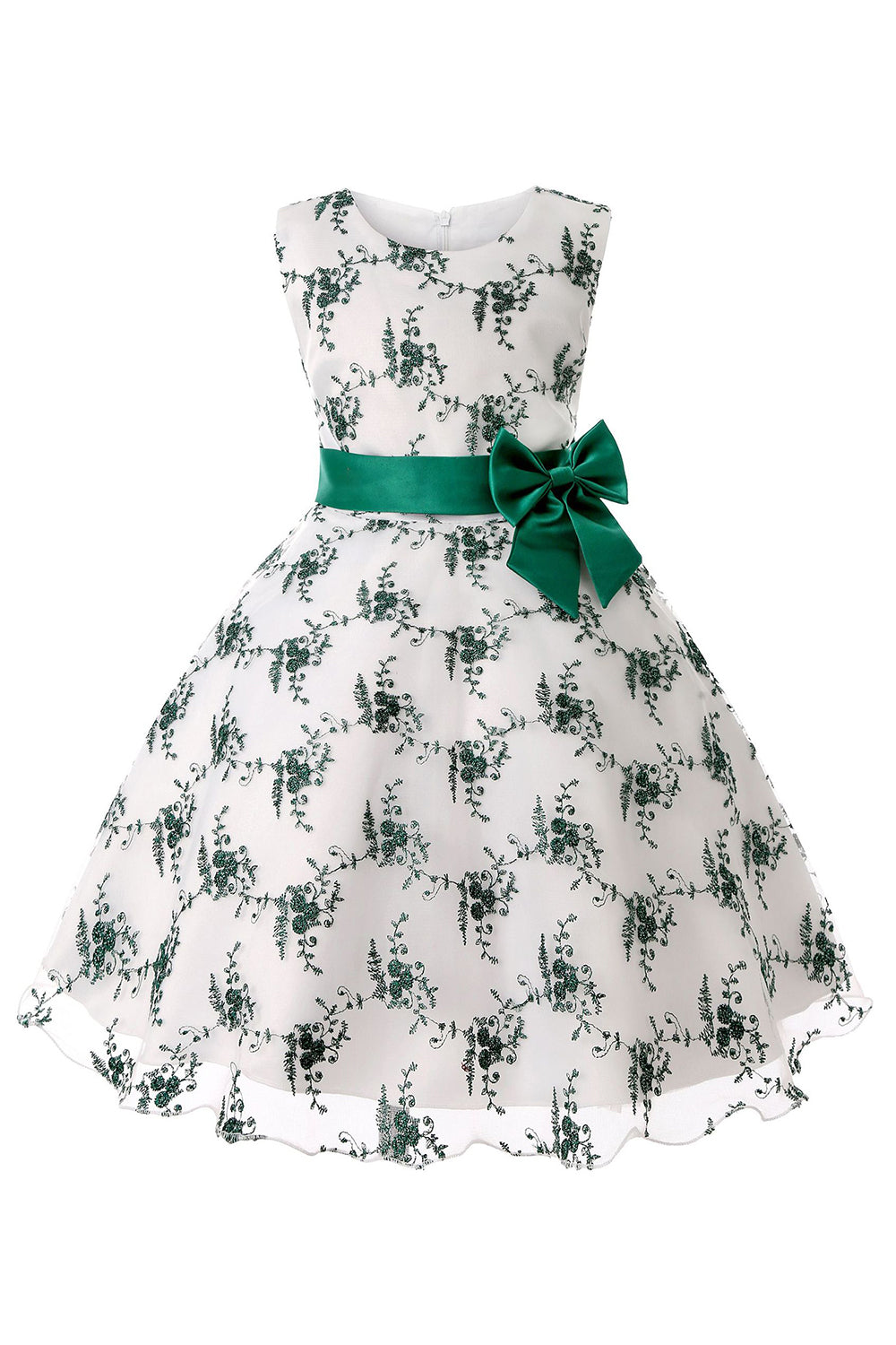 Azul Vestido de Menina Com Laço Renda