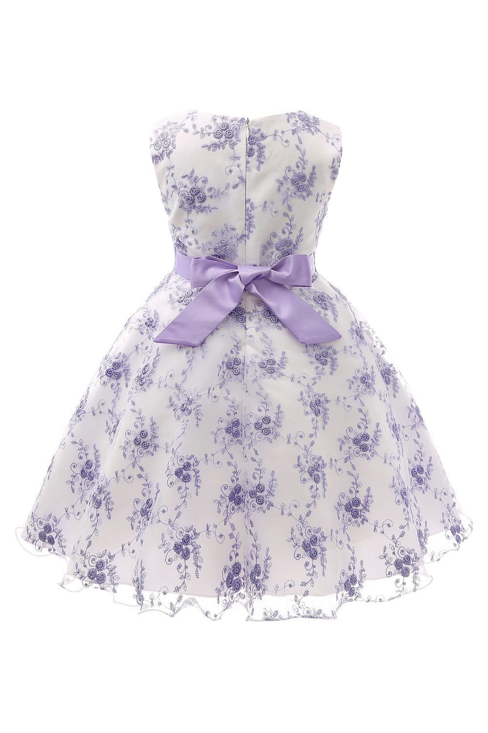 Azul Vestido de Menina Com Laço Renda