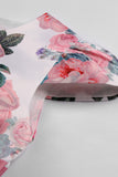 Rosa Estampado Floral Vestido de Meninas