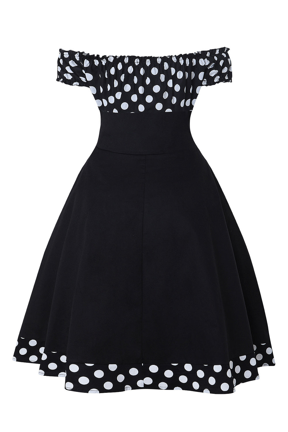 Fora do Ombro Pontos de Polka 1950s Vestido