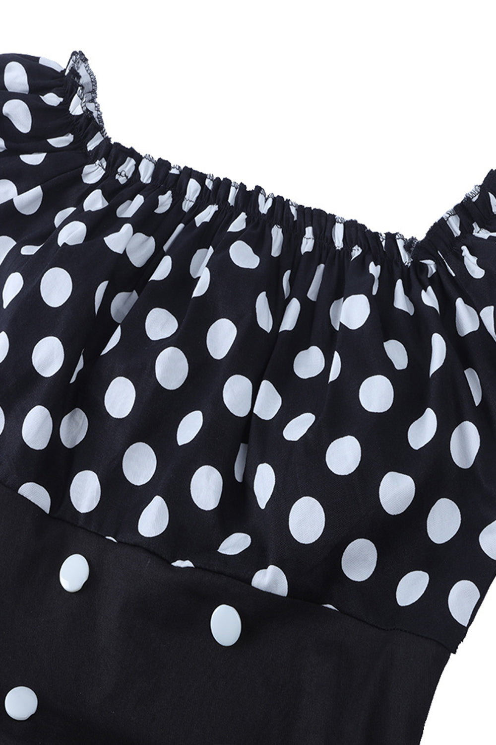 Fora do Ombro Pontos de Polka 1950s Vestido