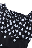 Fora do Ombro Pontos de Polka 1950s Vestido