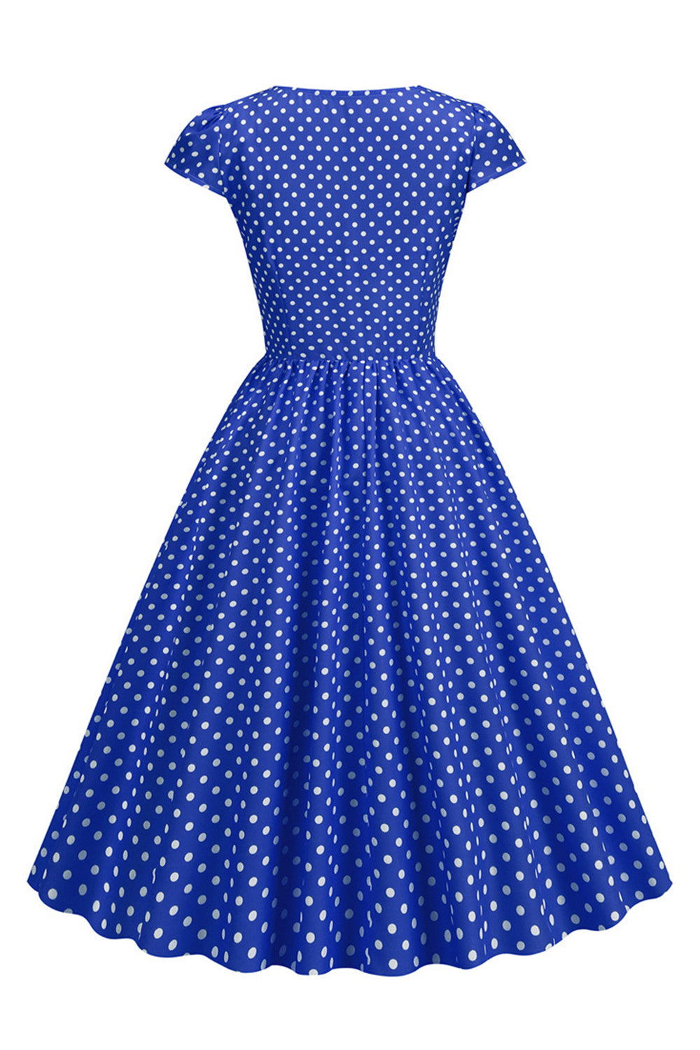 Pontos de Polka Rosa 1950s Vestido Mangas Curtas