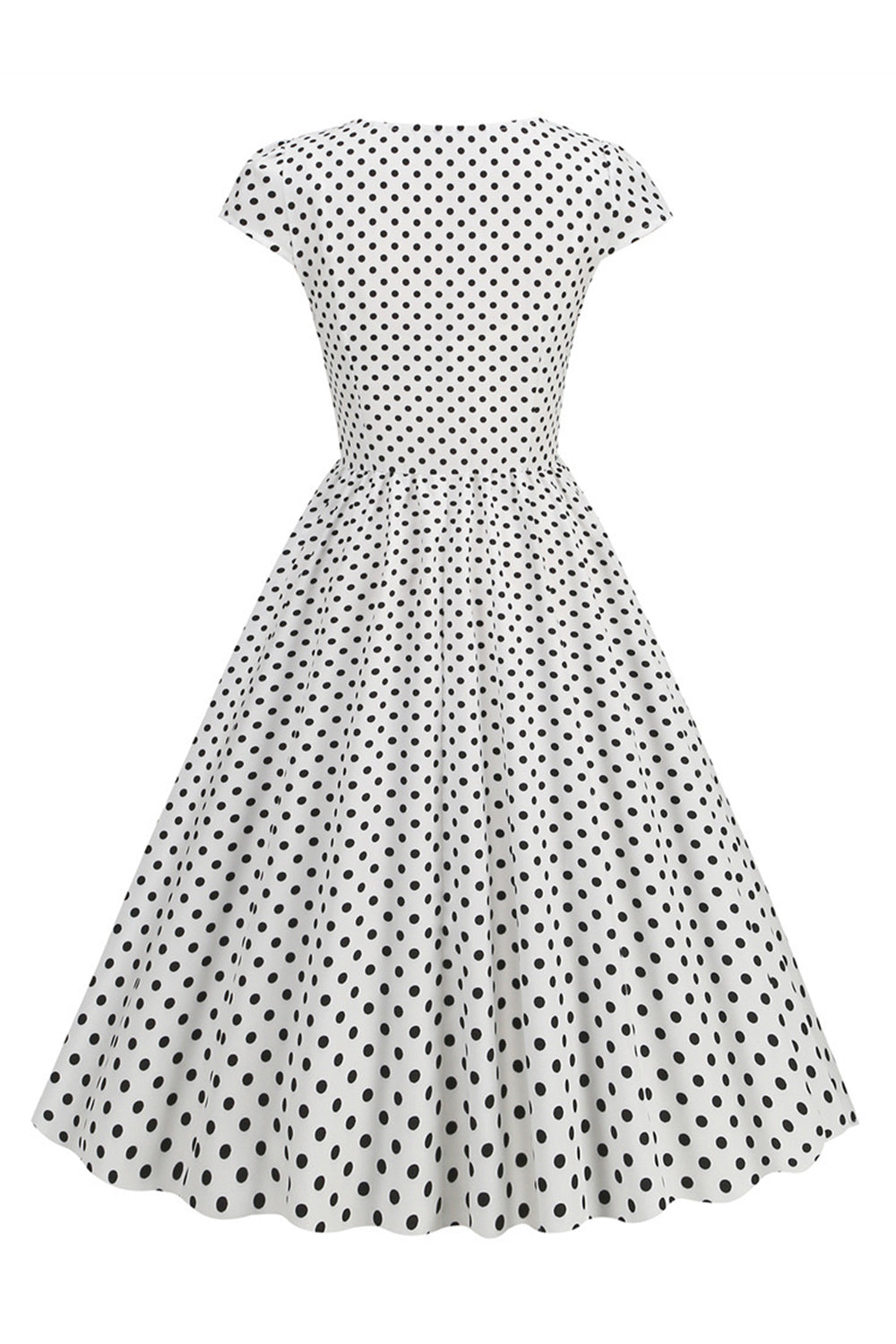 Pontos de Polka Rosa 1950s Vestido Mangas Curtas