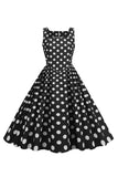 1950s Vestido Vintage Preto Sem Mangas