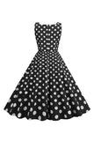 1950s Vestido Vintage Preto Sem Mangas