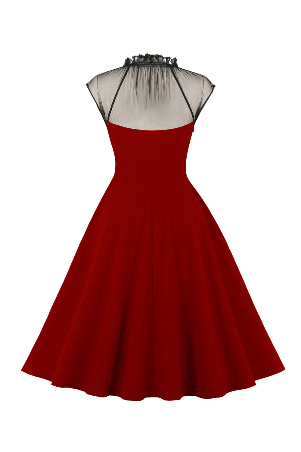 Preto A Line 1950s Vestido Vintage Com Botões
