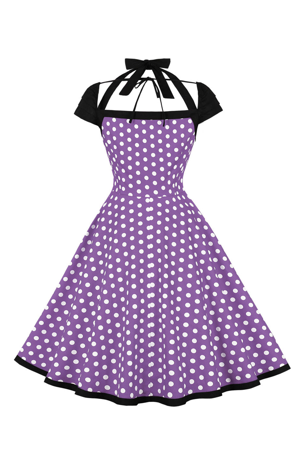 Vermelho Pontos de Polka Halter 1950s Vestido