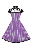 Vermelho Pontos de Polka Halter 1950s Vestido