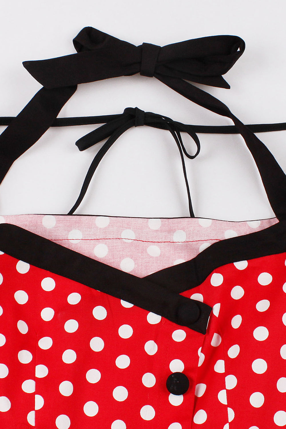 Vermelho Pontos de Polka Halter 1950s Vestido