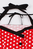 Vermelho Pontos de Polka Halter 1950s Vestido