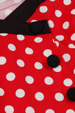 Vermelho Pontos de Polka Halter 1950s Vestido
