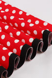 Vermelho Pontos de Polka Halter 1950s Vestido