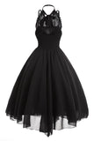 Preto Chiffon Vestido Vintage