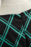 Verde Xadrez 1950s Vestido Sem Mangas