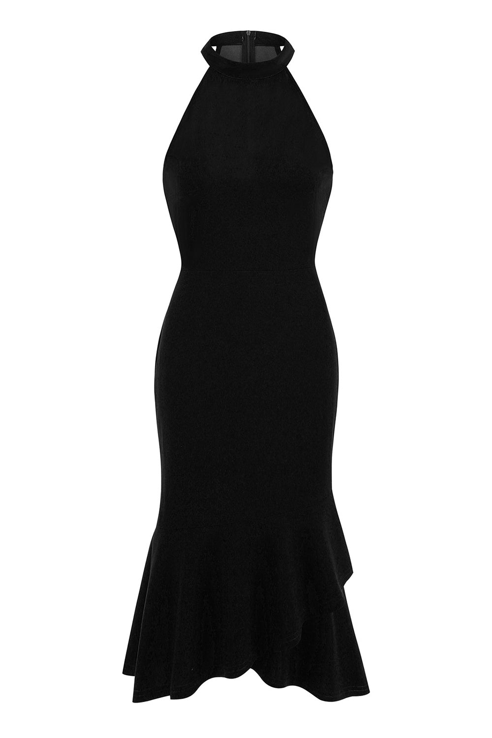 Halter Preto Sem Mangas 1960s Vestido