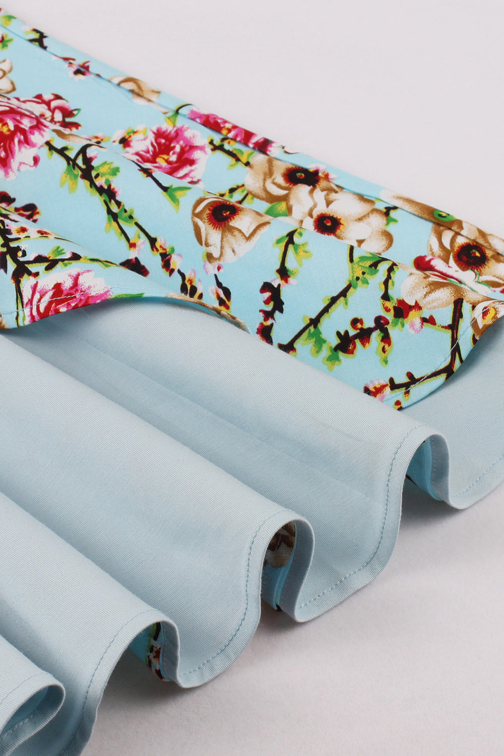 Alças de Espaguete Flor Azul 1950s Vestido Com Laço