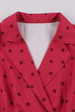 Rojo Lunares 1950s Vestido Vintage