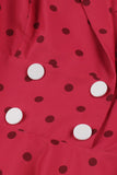Rojo Lunares 1950s Vestido Vintage
