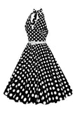 Halter Pontos de Polka 1950s Vestido Vermelho