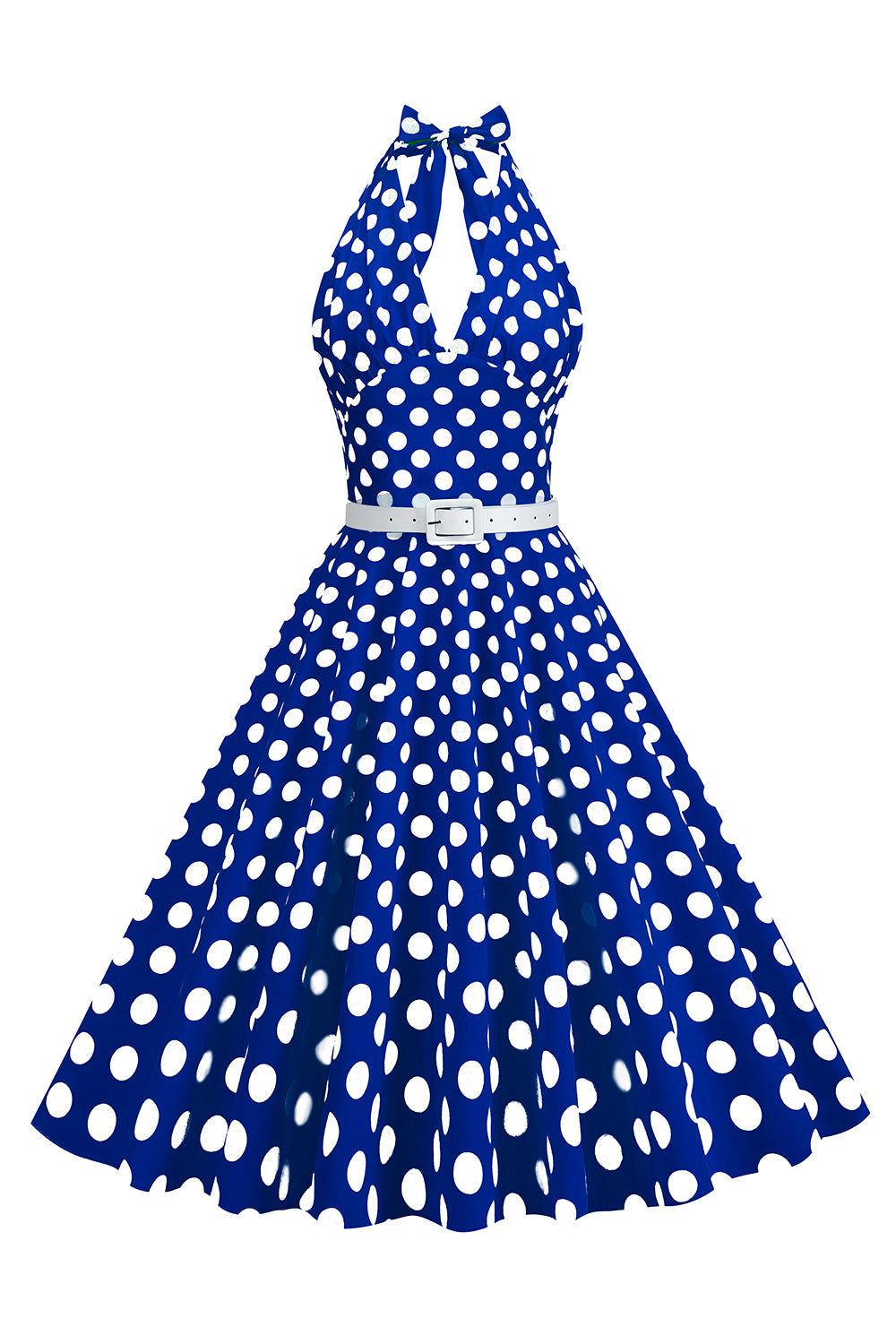 Halter Pontos de Polka 1950s Vestido Vermelho