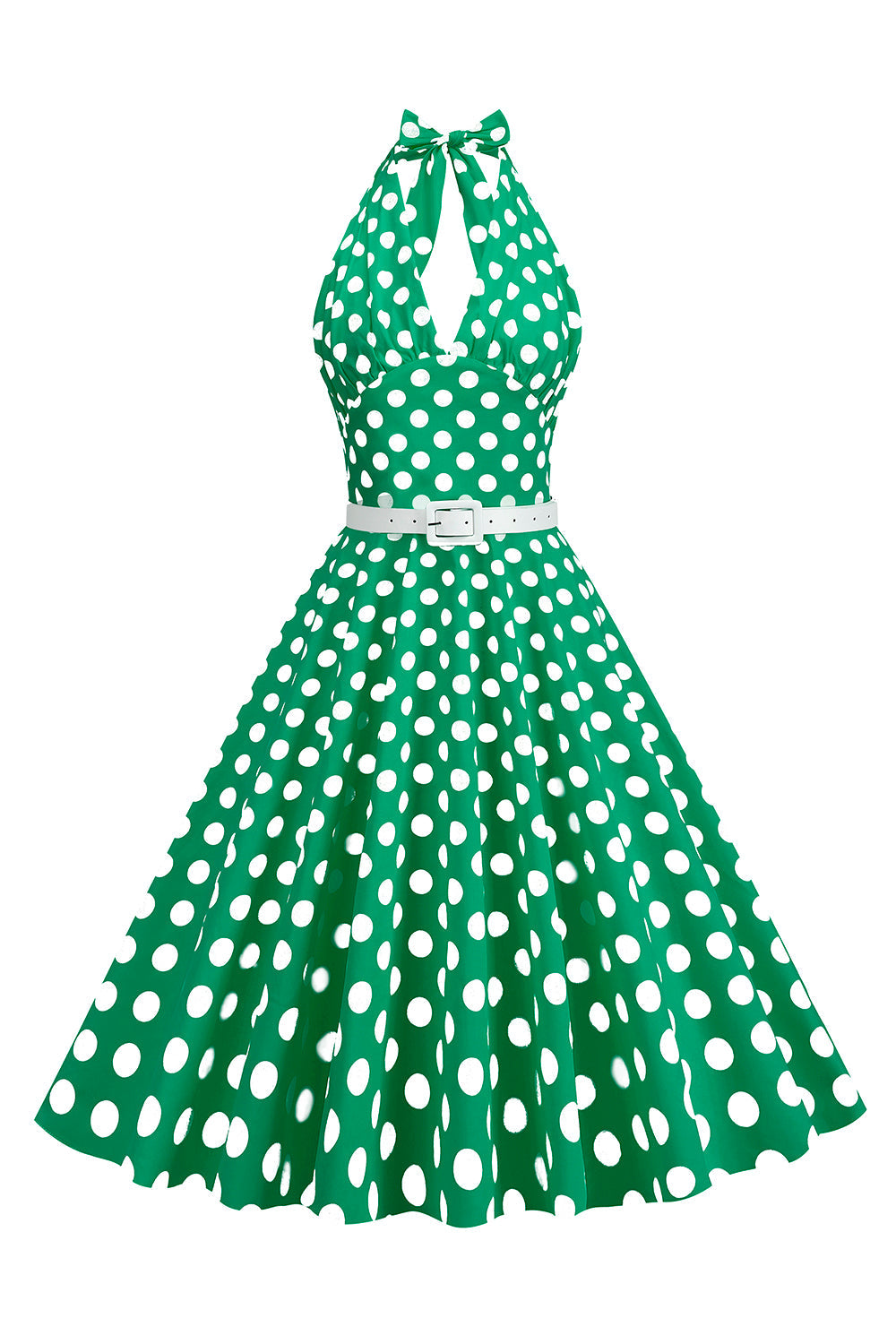 Halter Pontos de Polka 1950s Vestido Vermelho