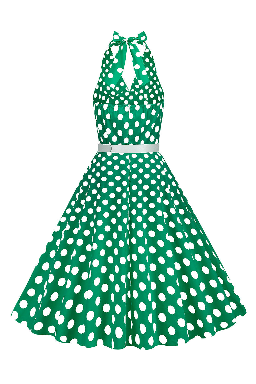 Halter Pontos de Polka 1950s Vestido Vermelho