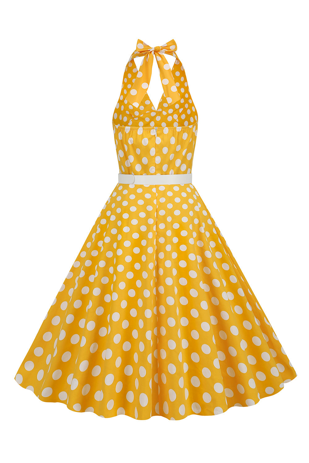 Halter Pontos de Polka 1950s Vestido Vermelho