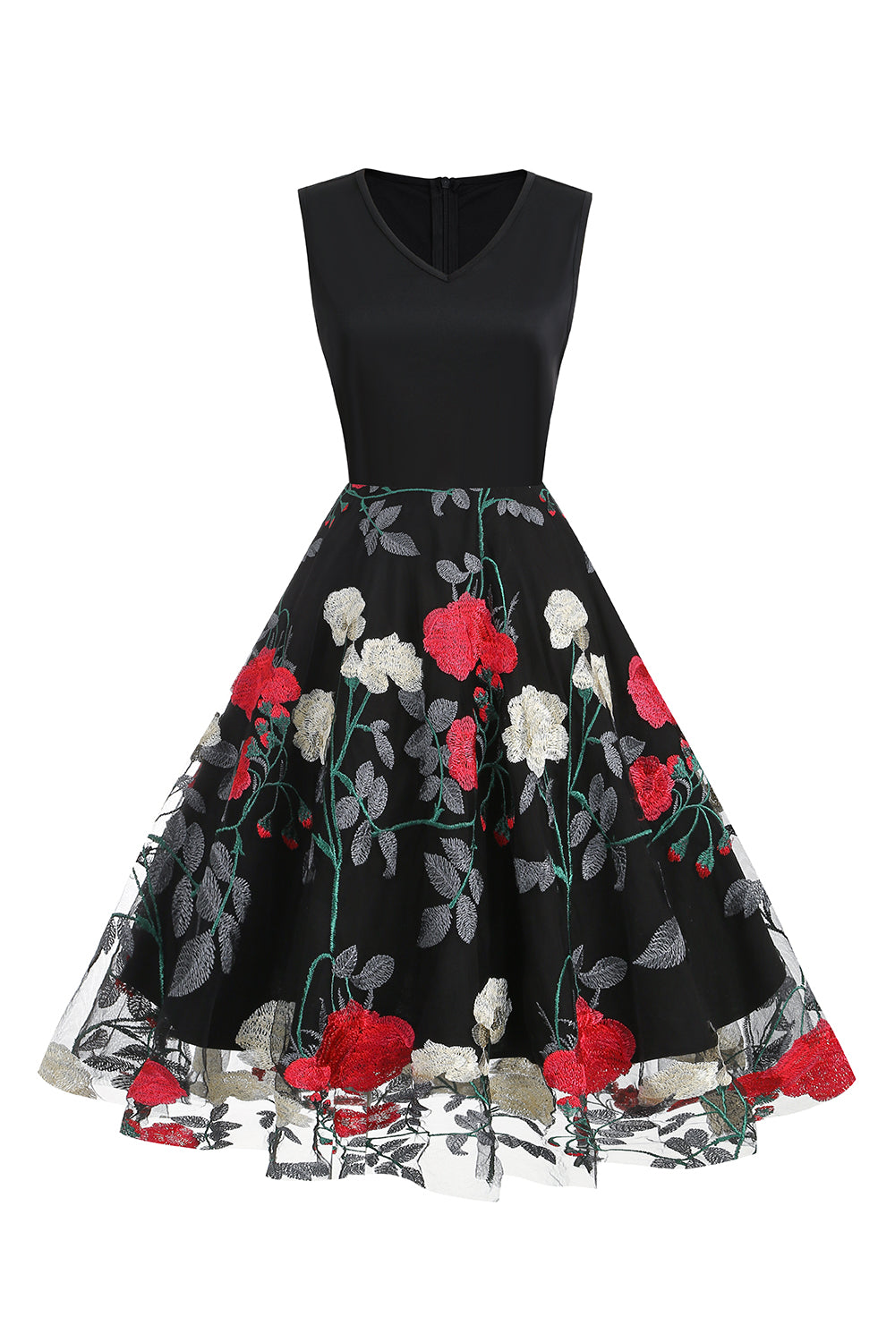 Fúcsia 1950s Vestido Vintage Sem Mangas