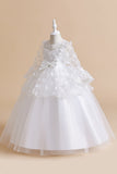 Vestido de festa rosa Tulle Girl com Appliques