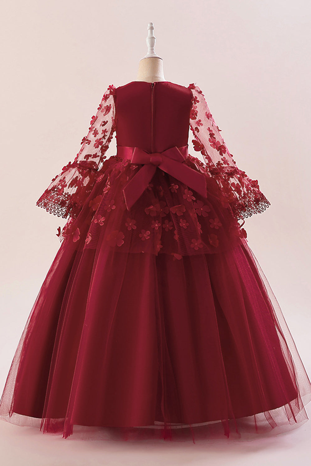 Vestido de festa rosa Tulle Girl com Appliques