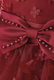 Vestido de festa rosa Tulle Girl com Appliques