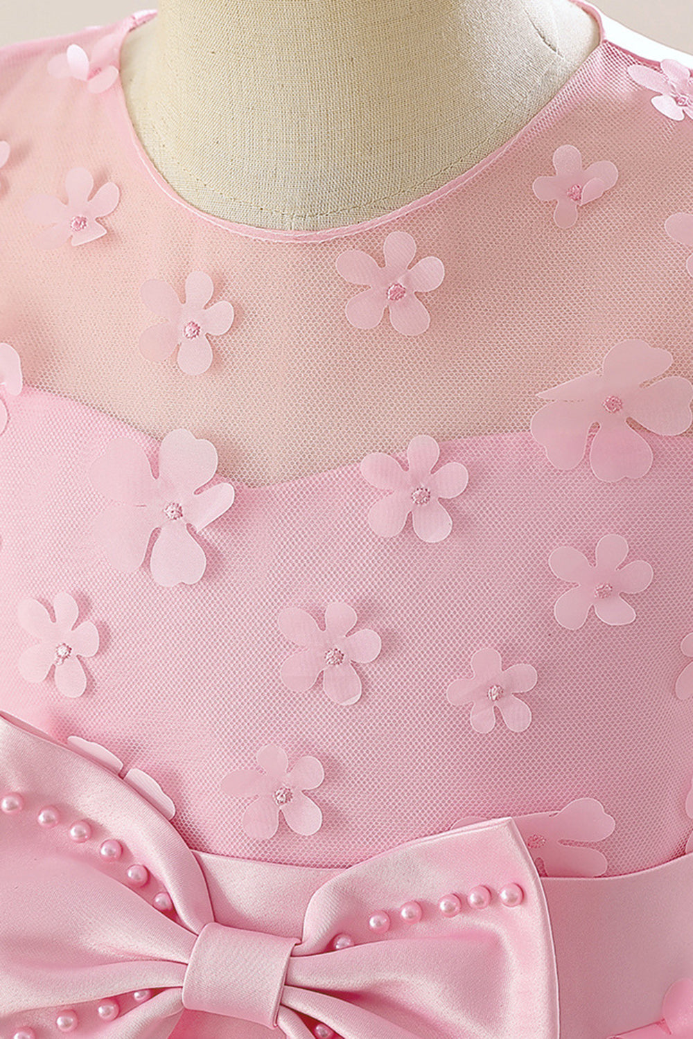 Vestido de festa rosa Tulle Girl com Appliques