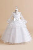 Vestido de festa rosa Tulle Girl com Appliques