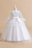 Vestido de festa rosa Tulle Girl com Appliques