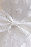 Vestido de festa rosa Tulle Girl com Appliques