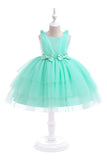 Vestido de festa azul Tulle Girl com laços