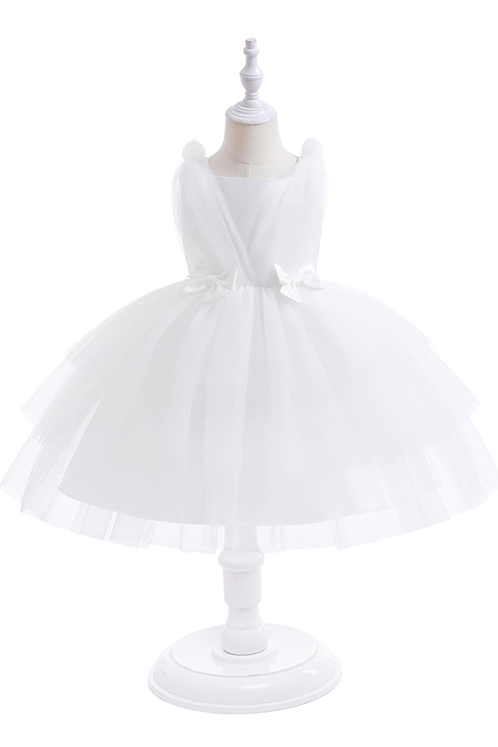 Vestido de festa azul Tulle Girl com laços