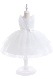 Vestido de festa azul Tulle Girl com laços