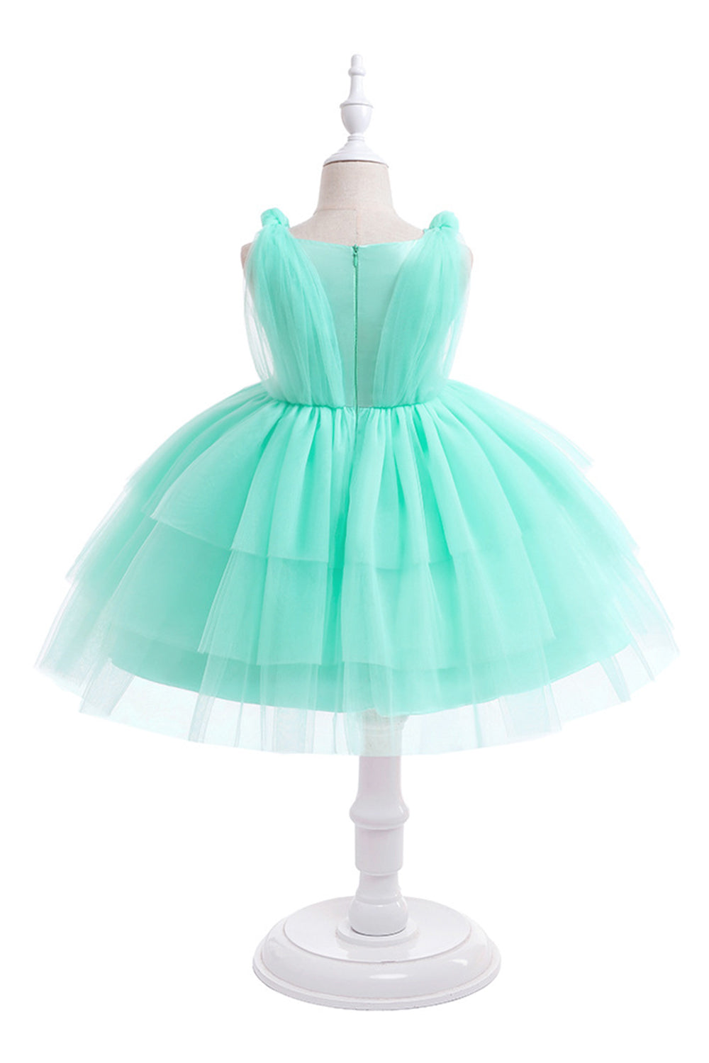 Vestido de festa azul Tulle Girl com laços