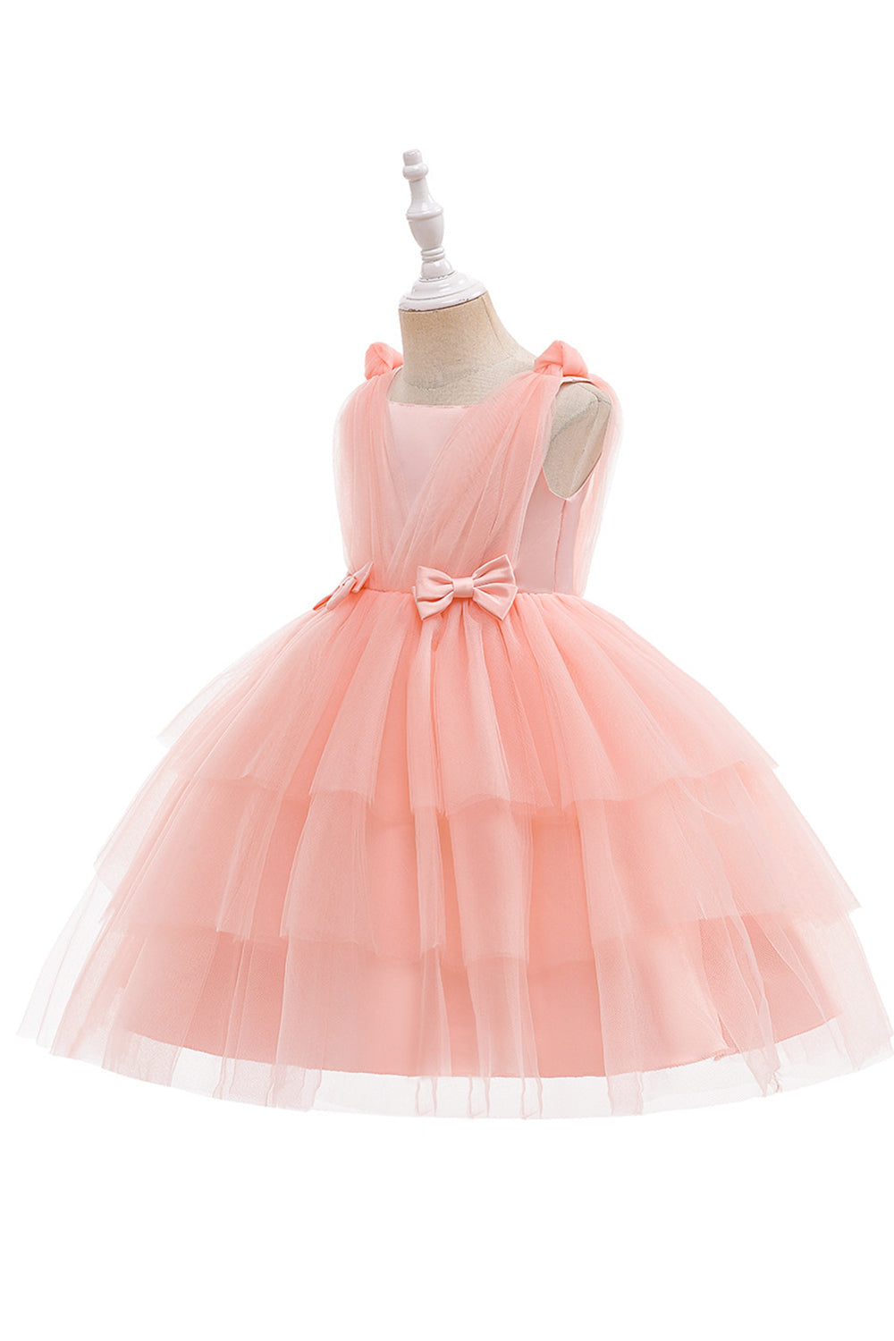 Vestido de festa azul Tulle Girl com laços