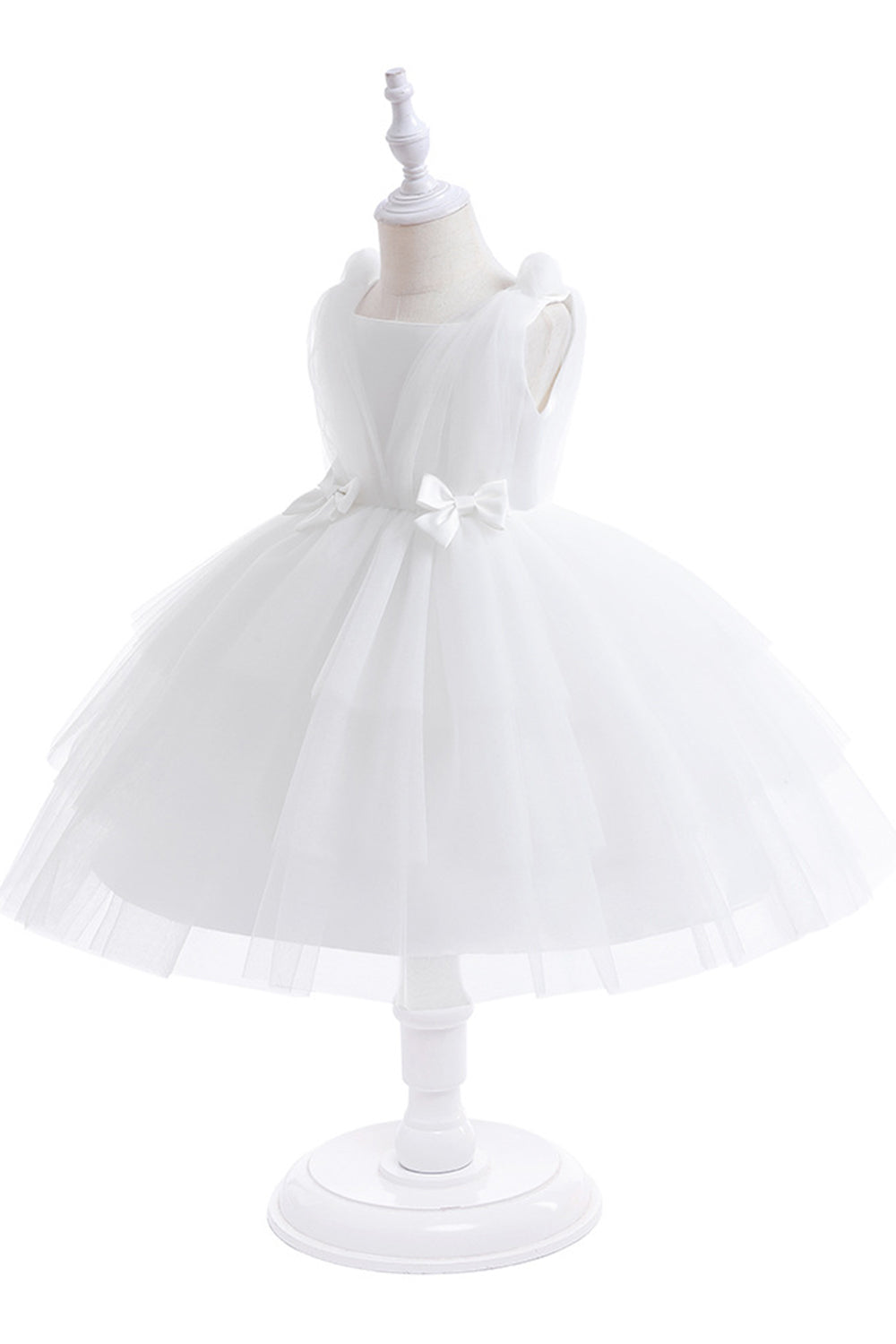 Vestido de festa azul Tulle Girl com laços