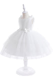 Vestido de festa azul Tulle Girl com laços