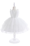 Vestido de festa azul Tulle Girl com laços